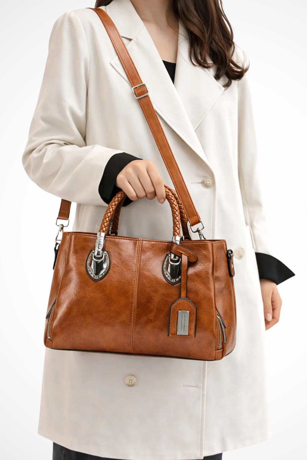 Valencia | Women Braided Handle Structured Handbag