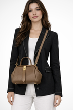 Joanna | Women Structured Mini Top Handle Crossbody Bag with Gold Clasp