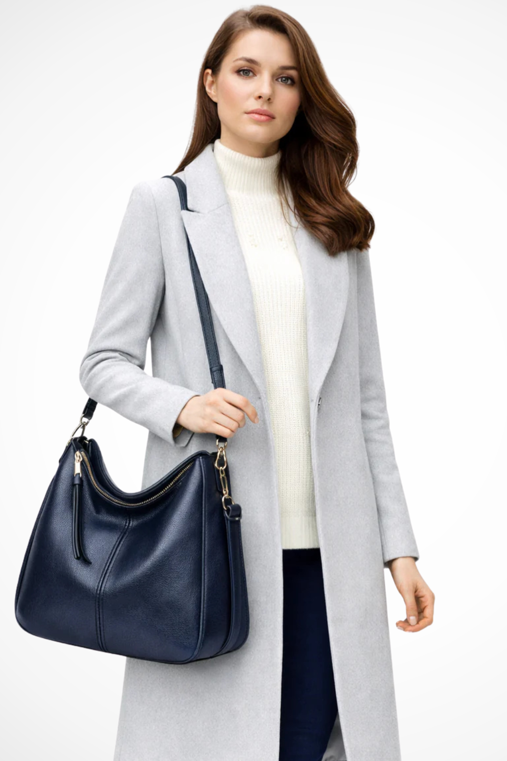 Sloane | Women Oversized Zip Detail Hobo Shoulder Bag