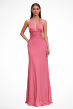 Imogen | Women Halter Neck Backless Maxi Wedding Guest Dress