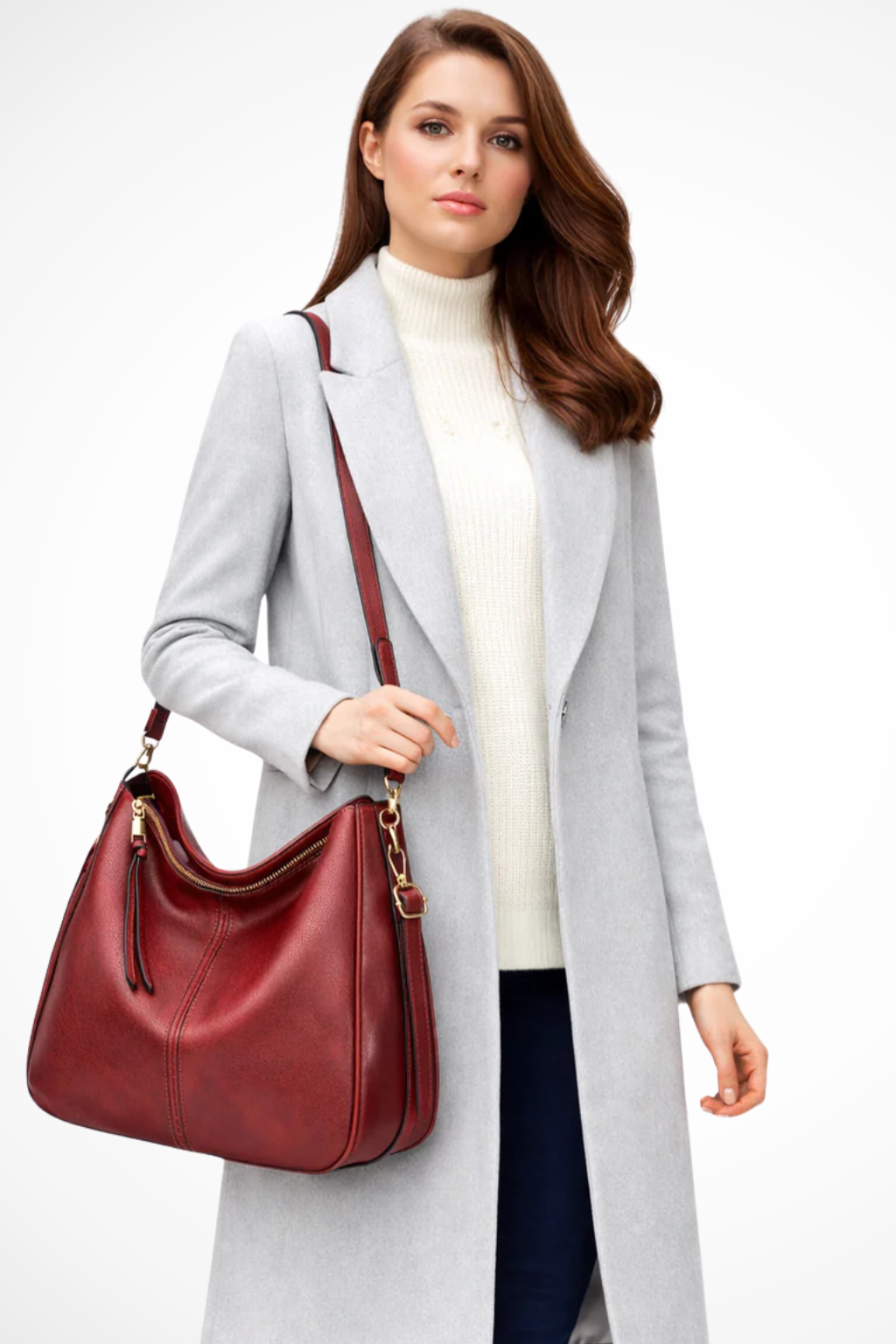 Sloane | Women Oversized Zip Detail Hobo Shoulder Bag