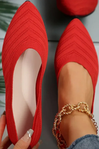 Henrietta | Women Pointed Toe Knit Slip On Ballet Flats