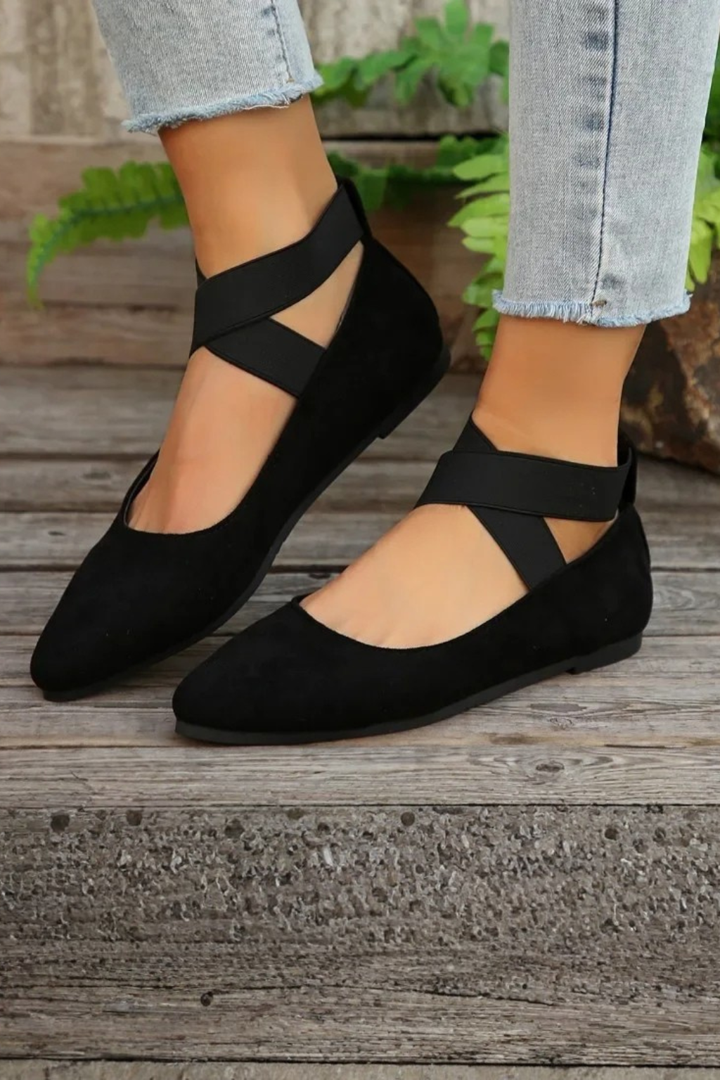 Emmeline | Women Pointed Toe Ankle Strap Ballet Flats