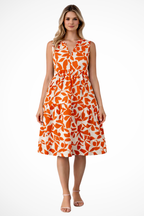 Amelia | Women Sleeveless V Neck Beach Boho Midi Dress