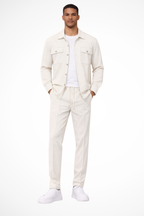 Tanner | Men Long Sleeve Chest Pocket Overshirt and Straight Leg Trousers Set