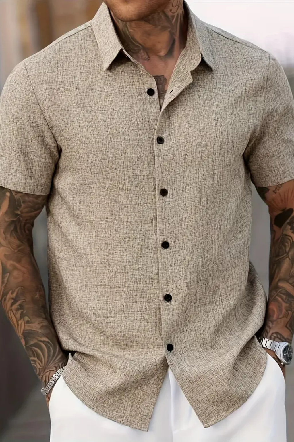Callum | Men Short Sleeve Button Down Summer Shirt