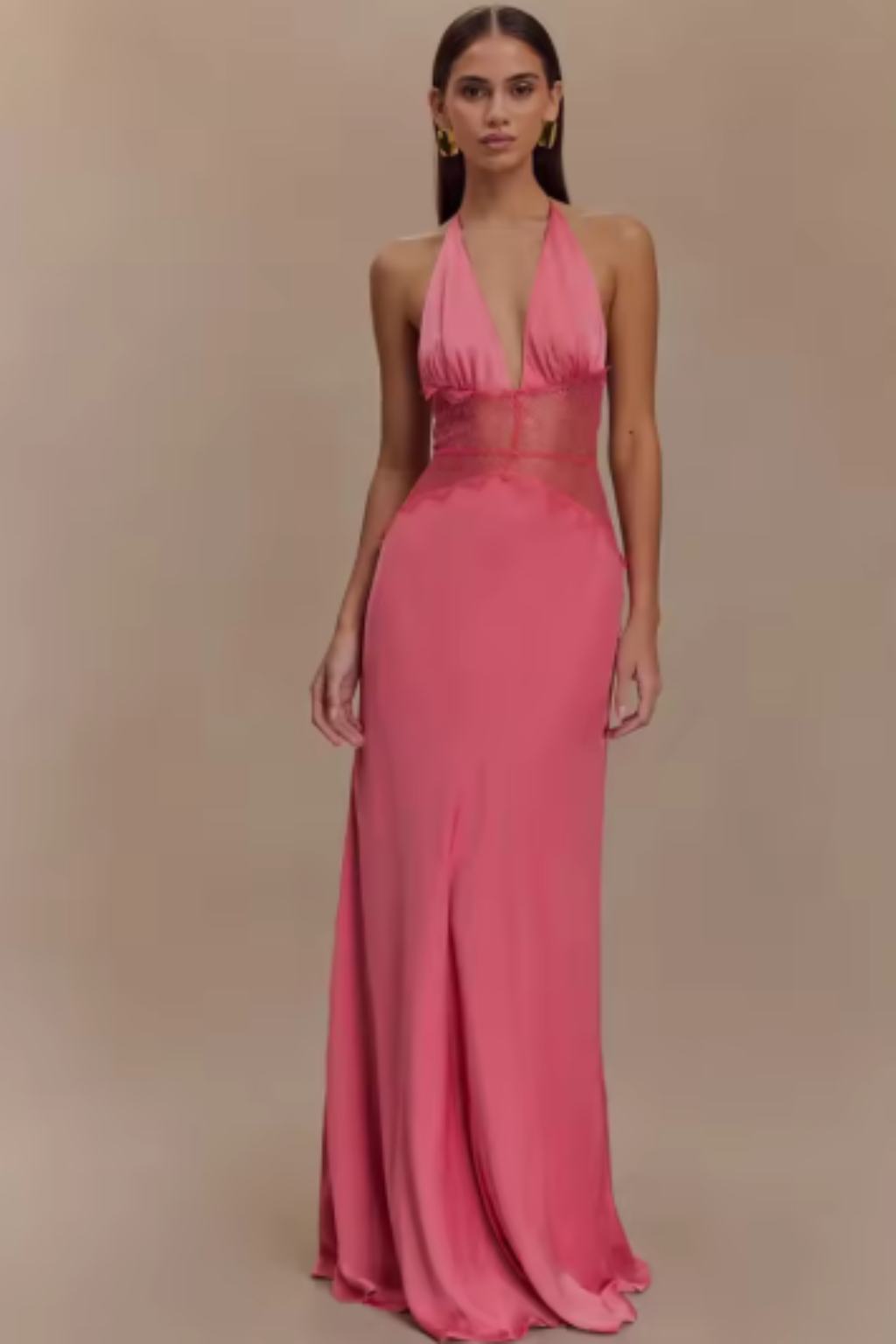 Imogen | Women Halter Neck Backless Maxi Wedding Guest Dress