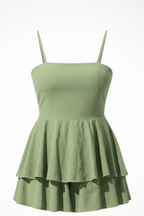 Poppy | Women Strappy Tiered Ruffle Skirt Mini Summer Dress