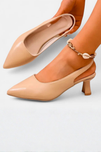Octavia | Women Pointed Toe Slingback Kitten Heels