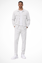 Tanner | Men Long Sleeve Chest Pocket Overshirt and Straight Leg Trousers Set