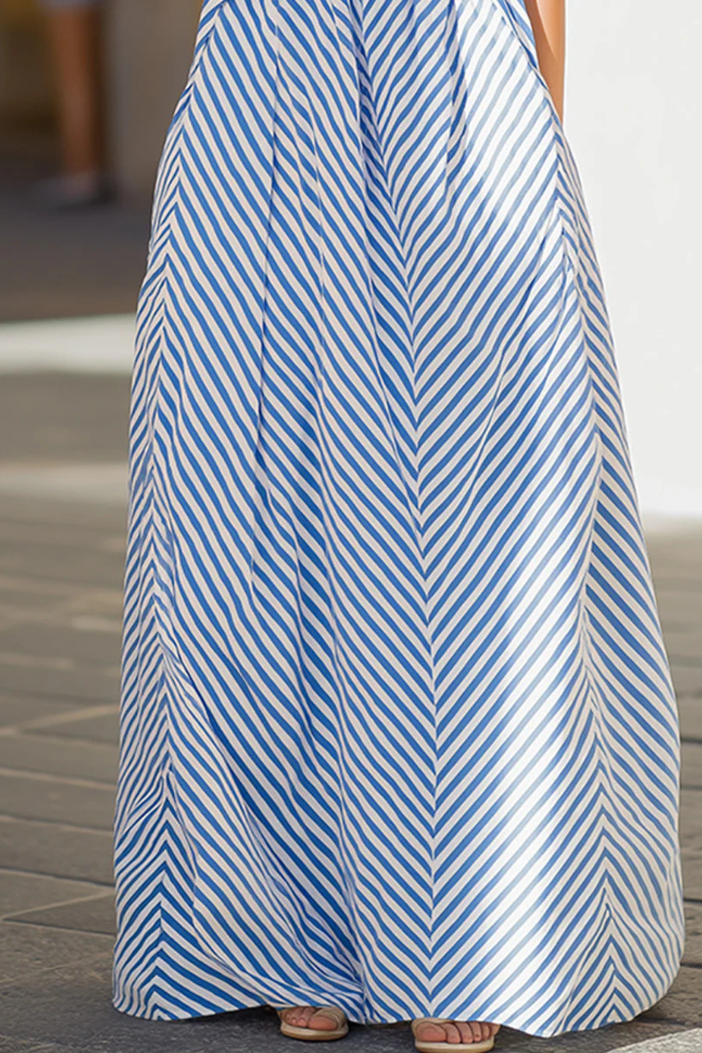 Pembury | Women Striped Halter Neck Summer Maxi Dress