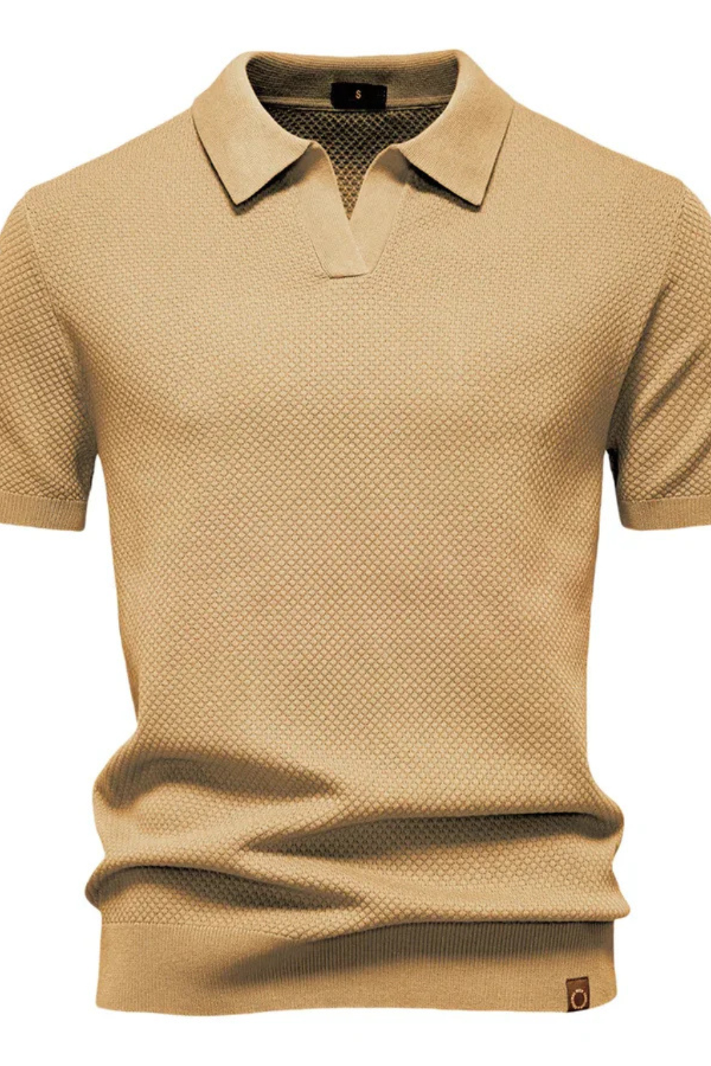 Alden | Men Textured Knit Short Sleeve Polo Shirt