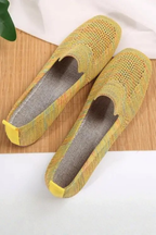Laurentia | Women Square Toe Knit Mesh Slip On Ballet Flats
