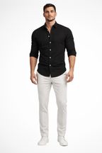 Callum | Men Loose Fit Long Sleeve Cotton Lapel Casual Summer Shirt