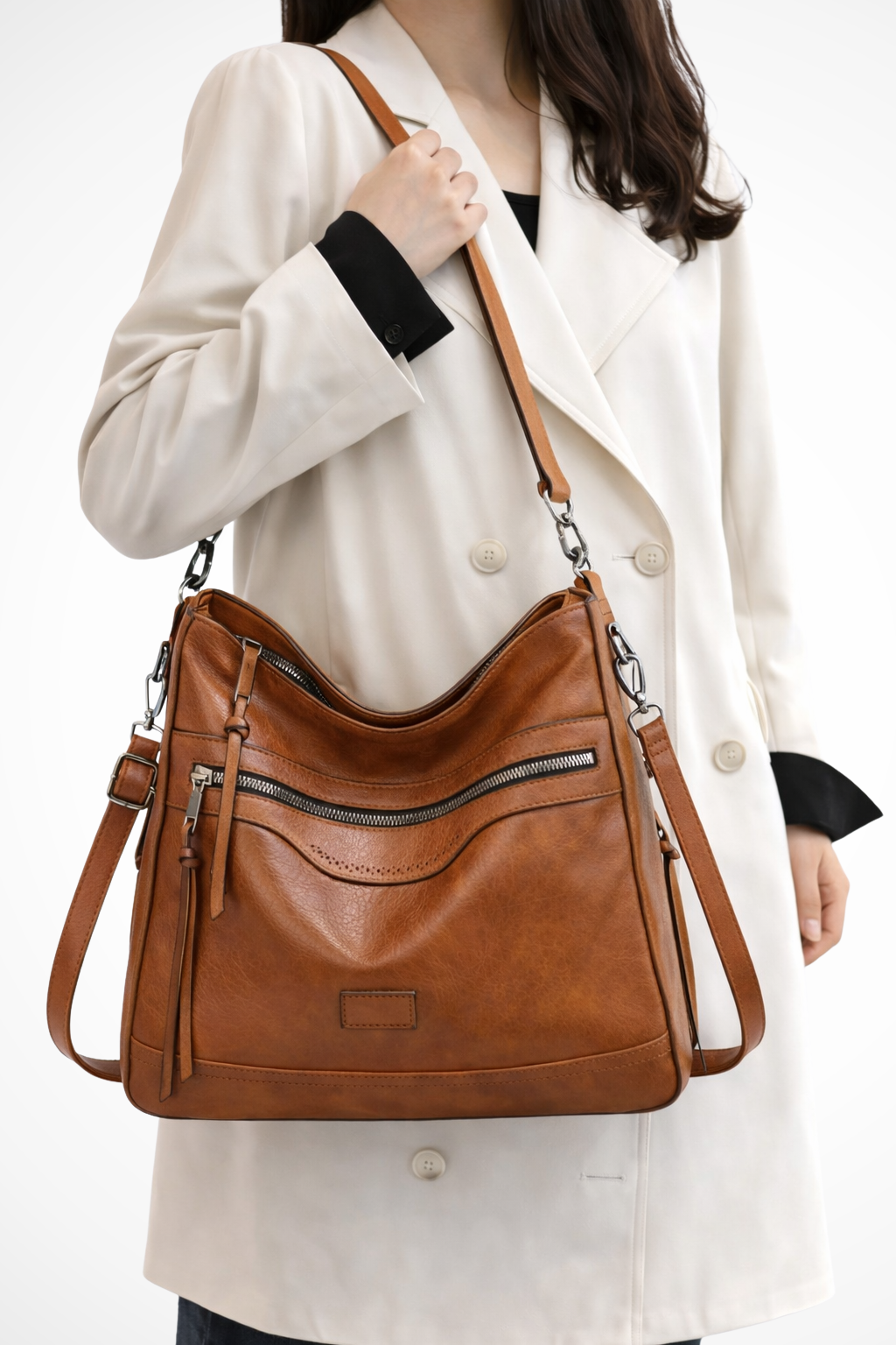 Ardelle | Women Zip Detail Slouchy Shoulder Bag