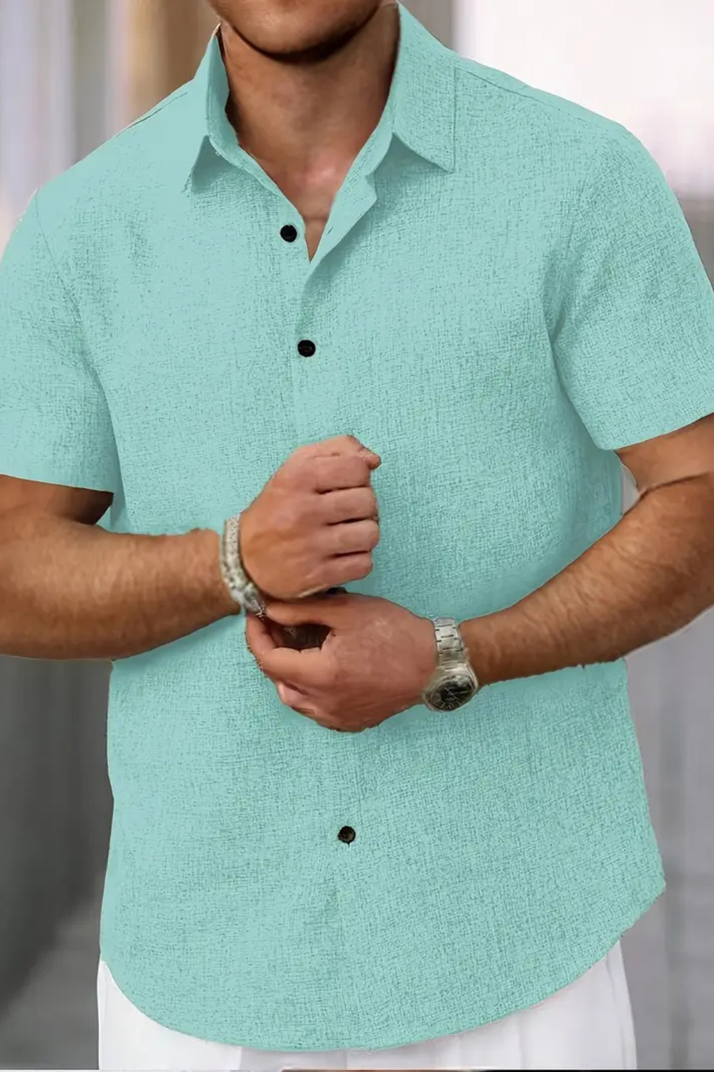 Callum | Men Short Sleeve Button Down Summer Shirt