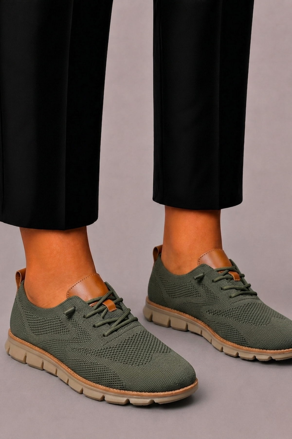 Lunelle | Men's Sneakers Made of Knitted Mesh with Contrasting Finish