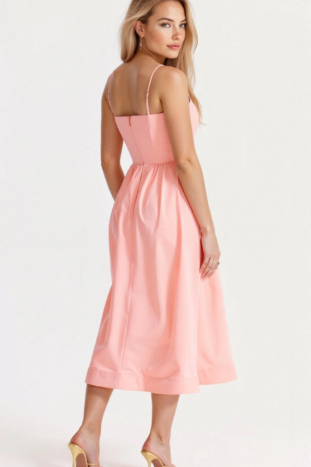 Aurevia | Women Ascot Style A Line Wedding Guest Midi Dress