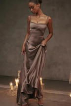 Lorenna | Women Satin Corset Wedding Guest Maxi Dress