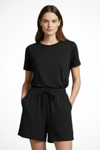 Tessa | Women Textured Drawstring Waist Casual Shorts with Pockets