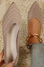 Henrietta | Women Pointed Toe Knit Slip On Ballet Flats