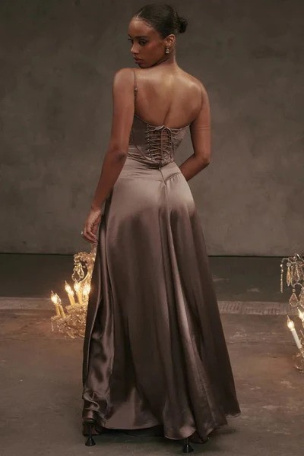 Lorenna | Women Satin Corset Wedding Guest Maxi Dress
