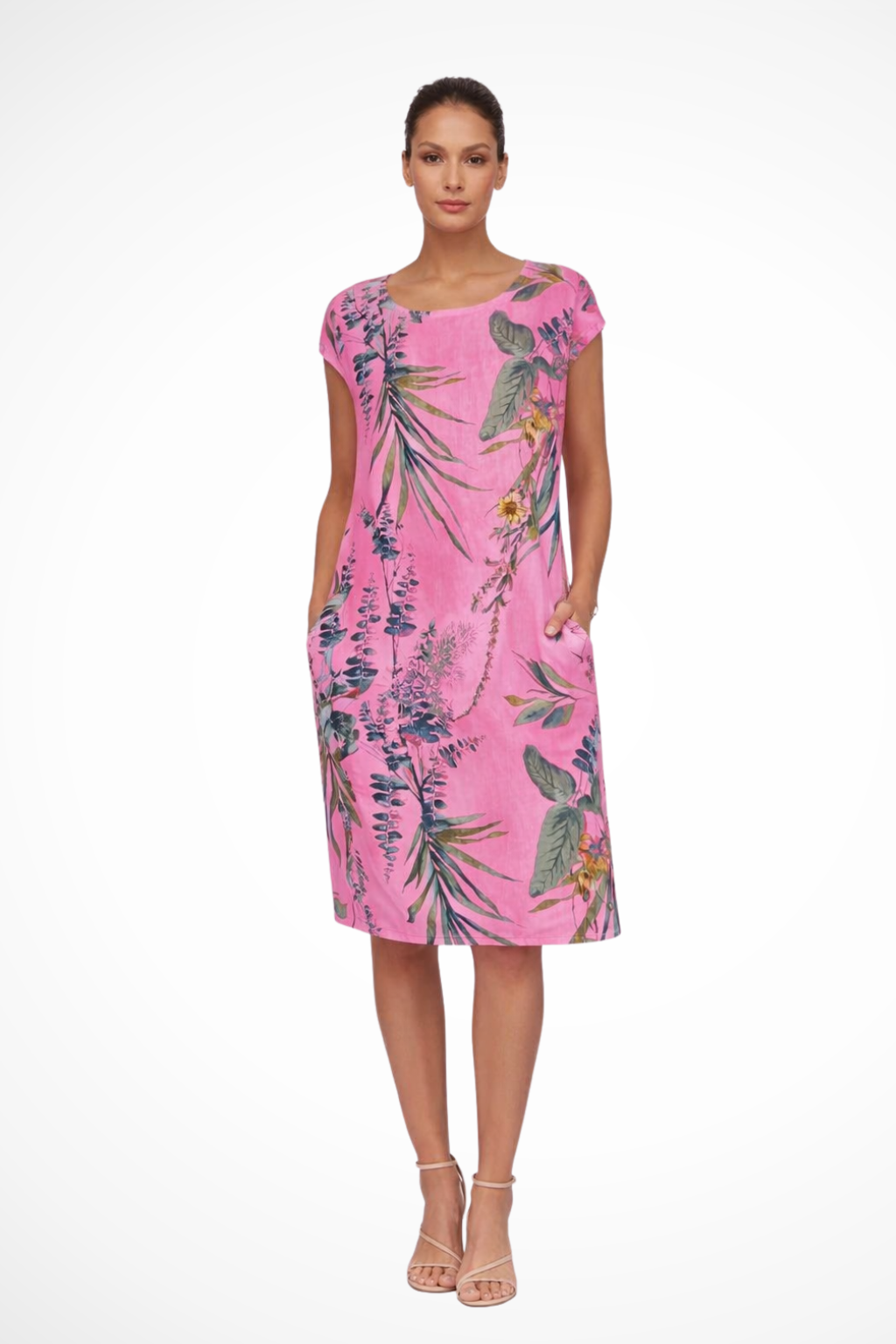 Ivy | Women Casual Relaxed Fit Summer Dress with Botanical Print