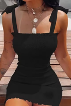 Ailbhe | Women Smocked Strap Mini Dress with Ruffle Hem