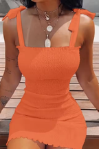 Ailbhe | Women Smocked Strap Mini Dress with Ruffle Hem