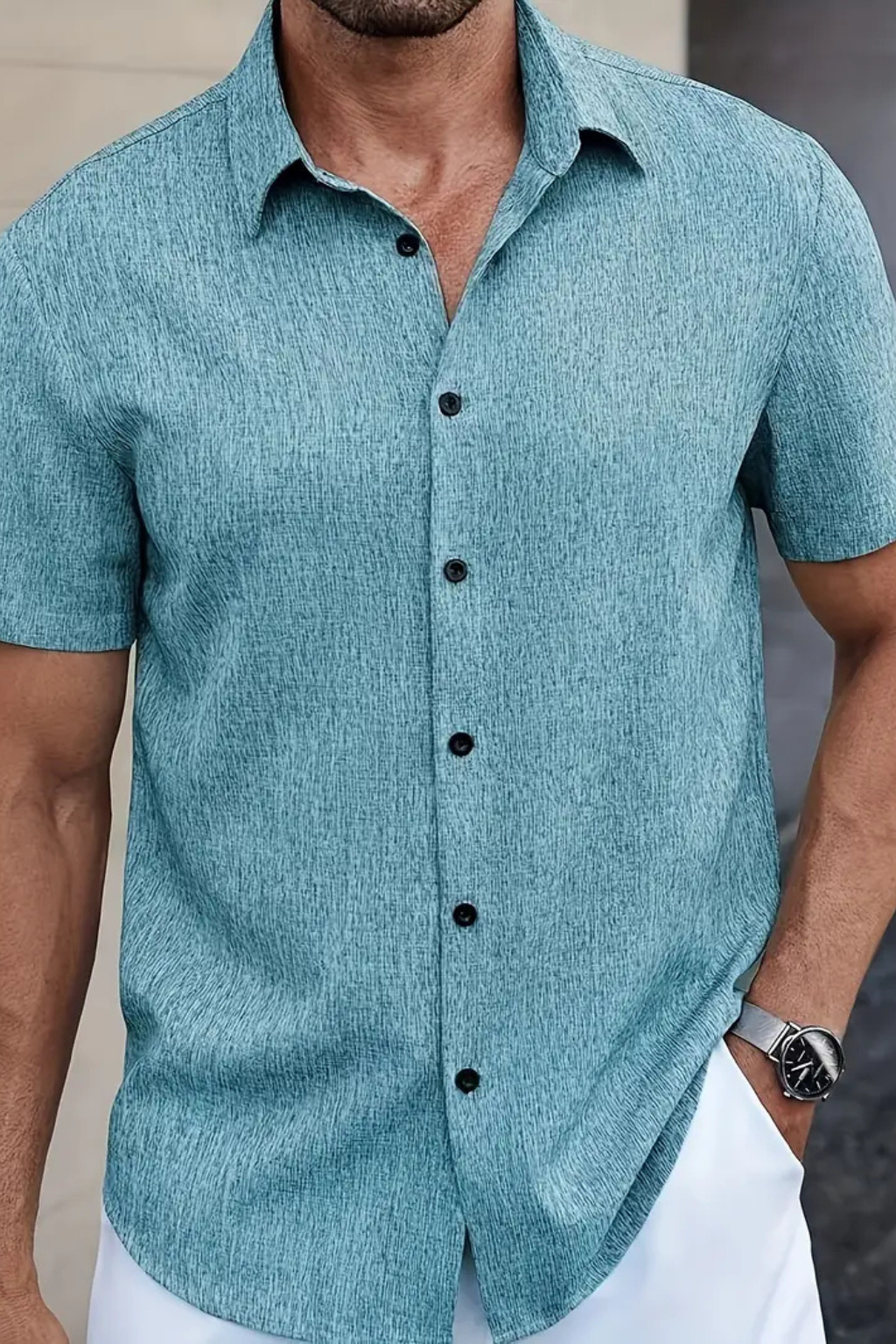 Callum | Men Short Sleeve Button Down Summer Shirt