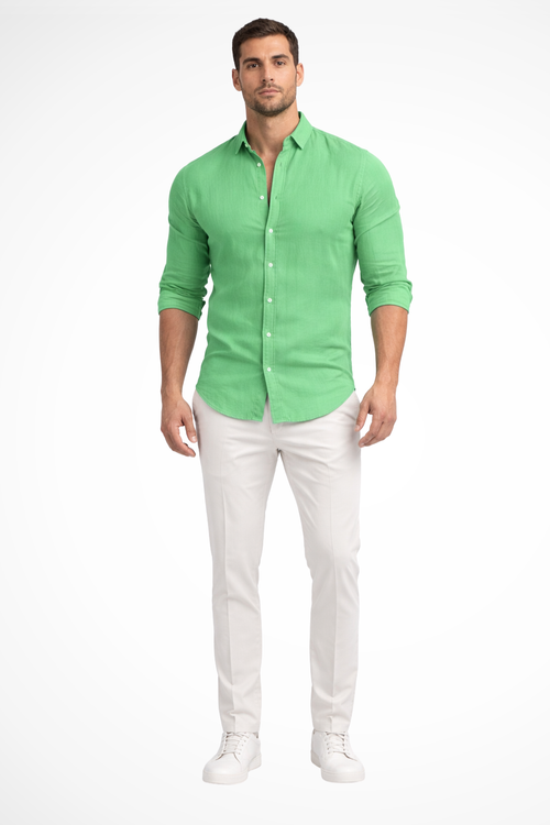 Callum | Men Loose Fit Long Sleeve Cotton Lapel Casual Summer Shirt