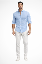 Callum | Men Loose Fit Long Sleeve Cotton Lapel Casual Summer Shirt