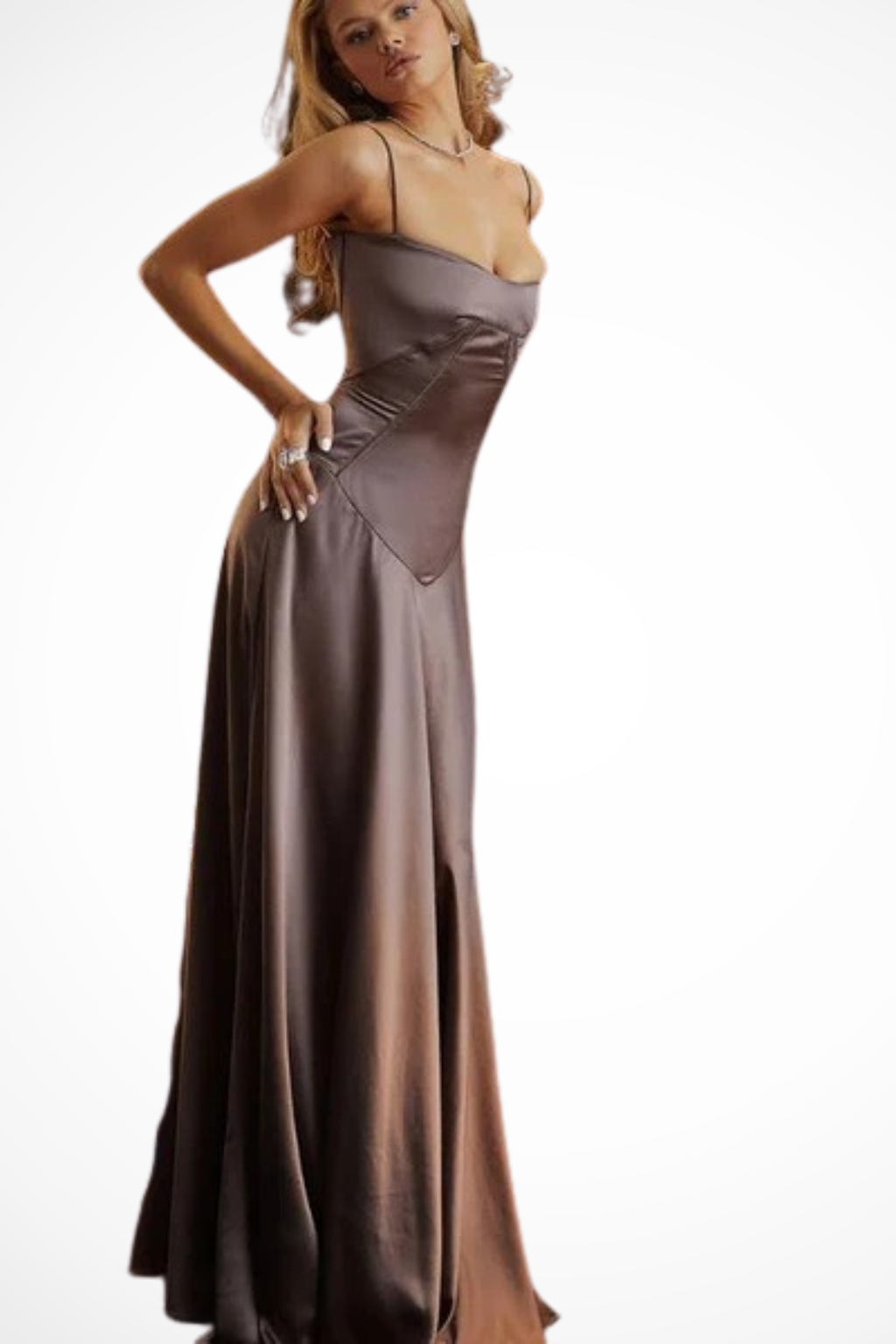 Lorenna | Women Satin Corset Wedding Guest Maxi Dress