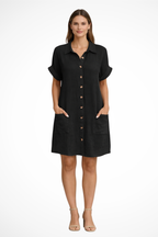 Maren | Women’s Button Front Short Sleeve Summer Beach Dress