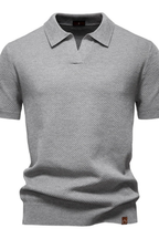 Alden | Men Textured Knit Short Sleeve Polo Shirt