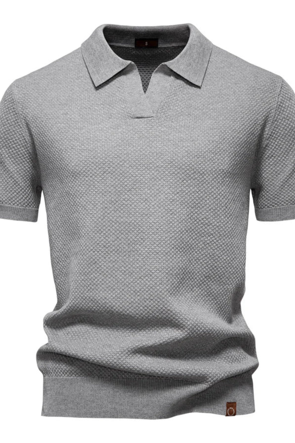Alden | Men Textured Knit Short Sleeve Polo Shirt