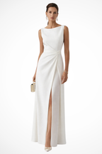 Clarissa | Women Sleeveless Draped Waist Wedding Guest Maxi Dress