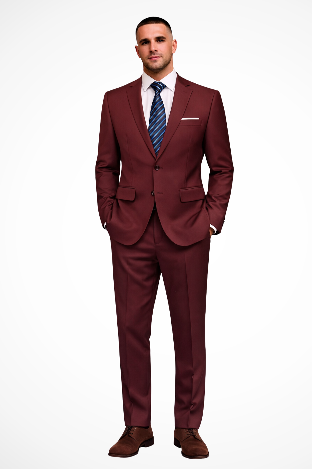 Langford | Men Fitted Two Piece Wedding Guest Suit with Notch Lapel