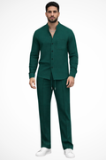 Barrington | Men Textured Button Shirt and Trousers 2 Piece Set