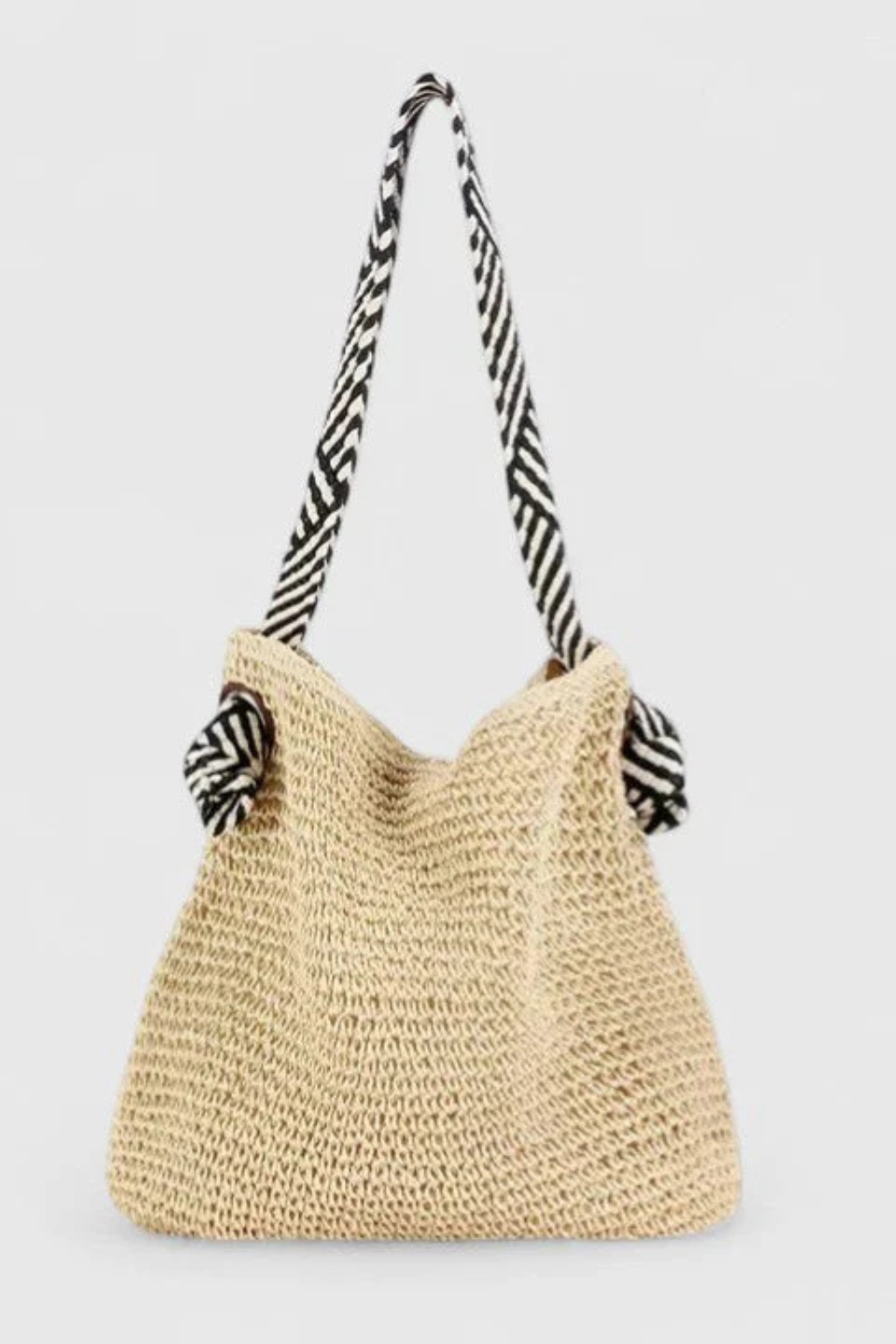 Briar | Women Woven Straw Contrast Strap Shoulder Tote Bag