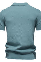 Alden | Men Textured Knit Short Sleeve Polo Shirt