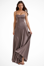 Lorenna | Women Satin Corset Wedding Guest Maxi Dress