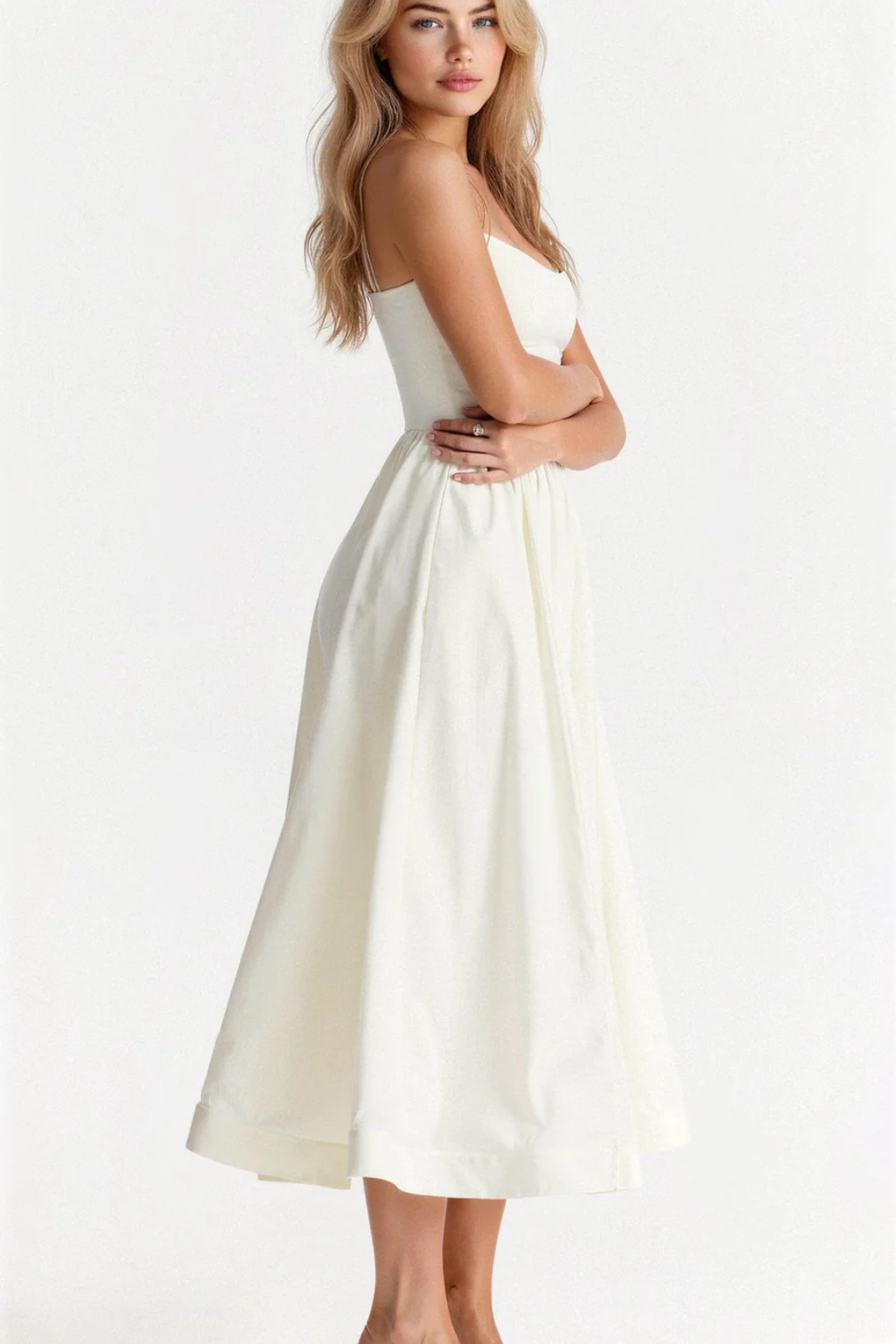 Aurevia | Women Ascot Style A Line Wedding Guest Midi Dress