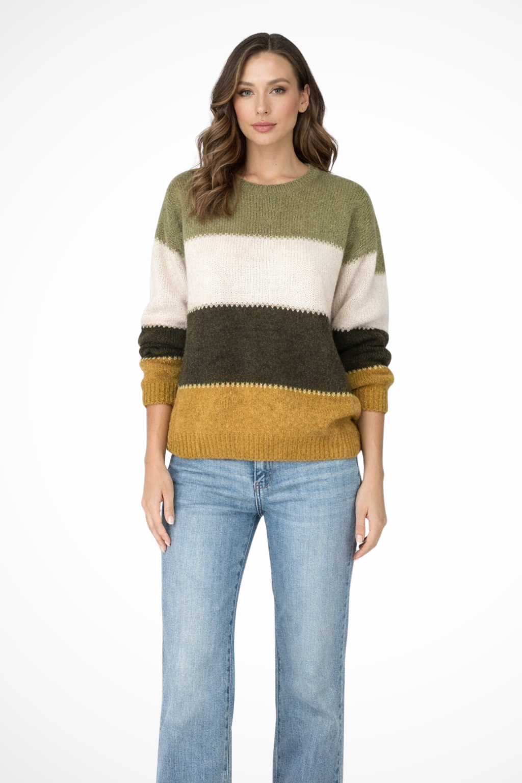 Tessara | Women’s Spring Colorblock Knit Sweater with Relaxed Fit
