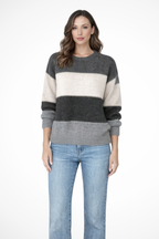 Tessara | Women’s Spring Colorblock Knit Sweater with Relaxed Fit