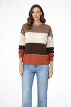 Tessara | Women’s Spring Colorblock Knit Sweater with Relaxed Fit