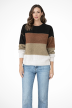 Tessara | Women’s Spring Colorblock Knit Sweater with Relaxed Fit