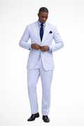 Augusto | Men Striped Peaked Lapel Summer Wedding Guest Suit