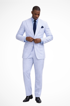 Augusto | Men Striped Peaked Lapel Summer Wedding Guest Suit