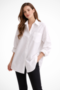 Selvyn | Women Oversized Button Down Long Sleeve Blouse